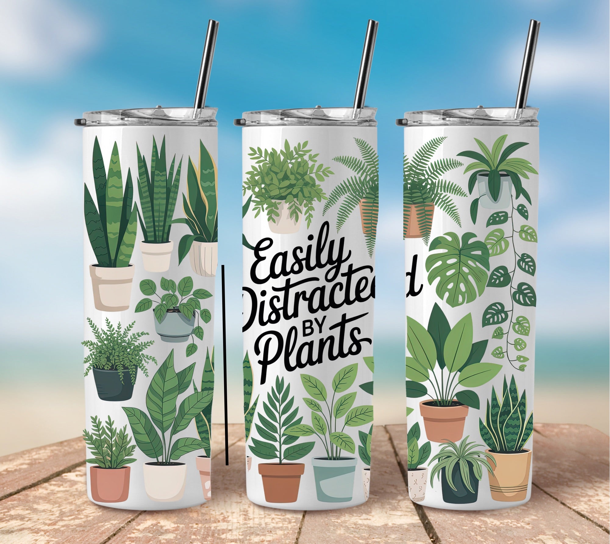 Distracted by Plants UV Sticker wrap