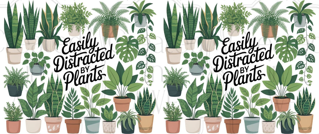 Distracted by Plants UV Sticker wrap