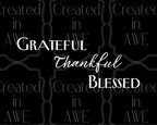 Grateful Thankful Blessed - Stacked Greeting