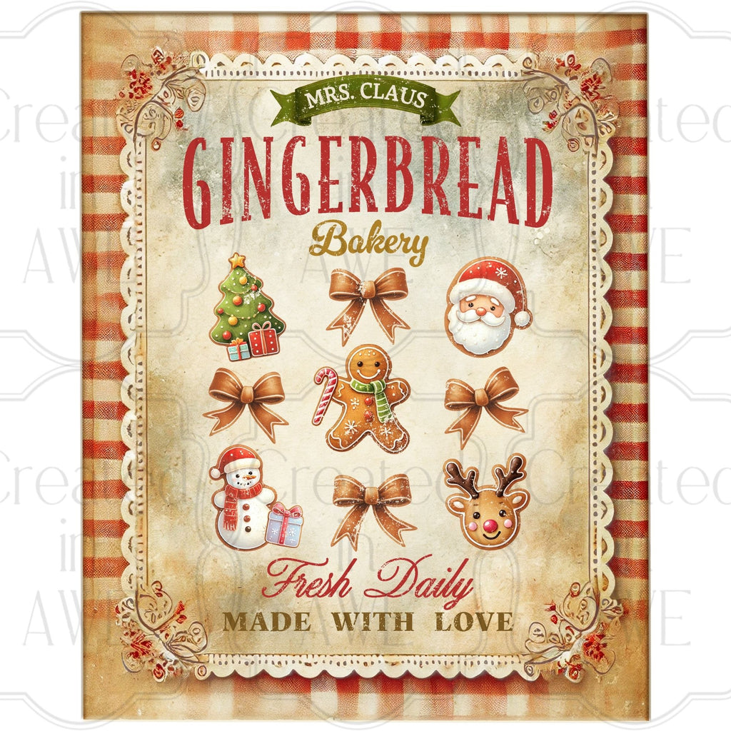 Gingerbread Bakery rustic sign