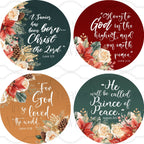 Coaster Kit - Round Floral Scripture (Christmas)