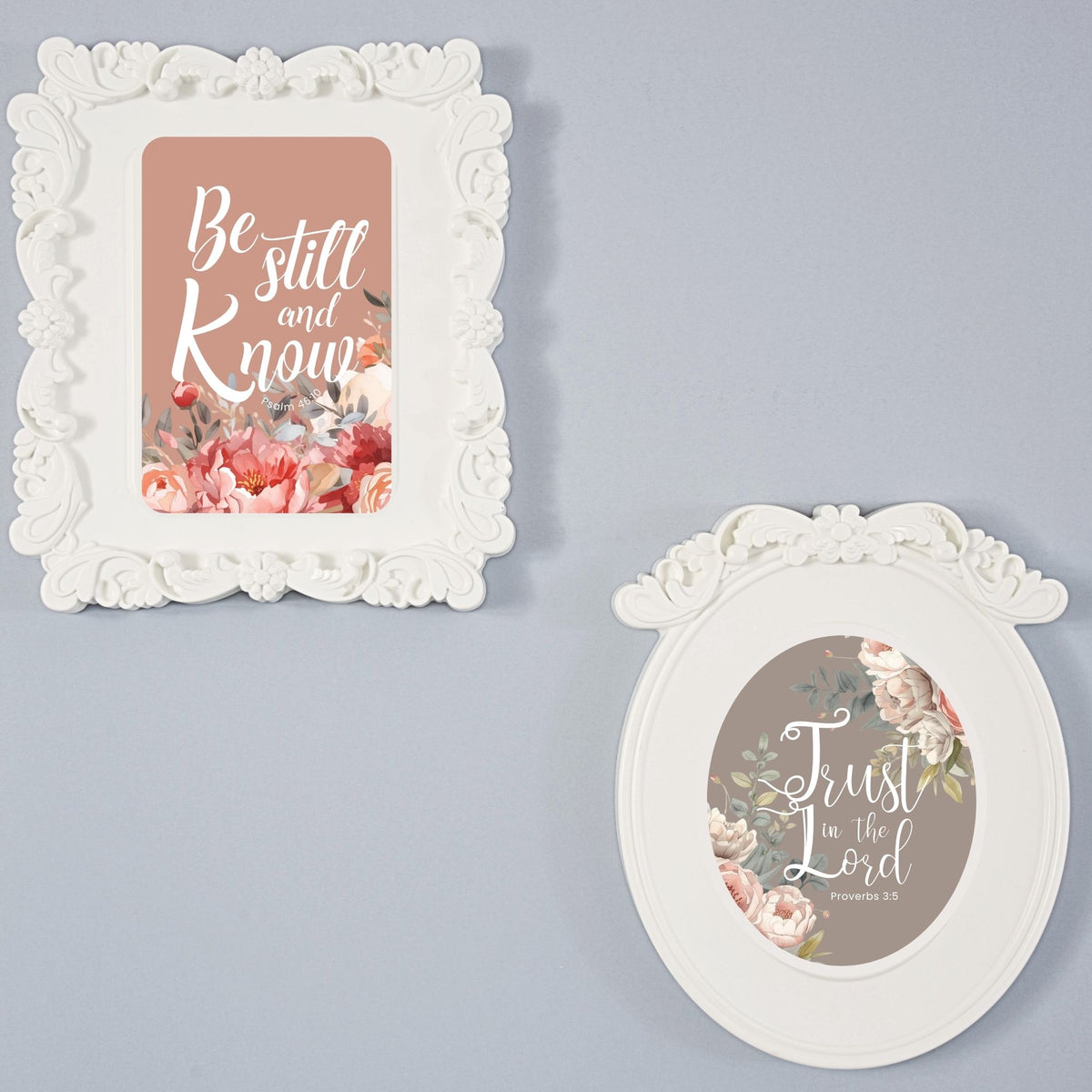 Square Floral Scripture
