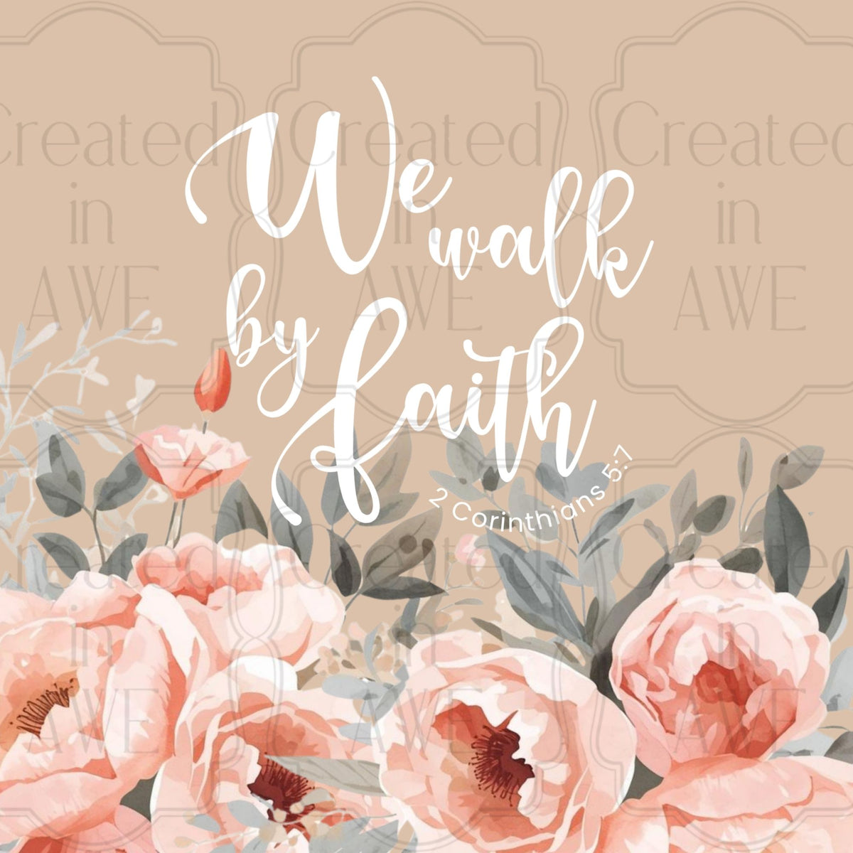 Square Floral Scripture