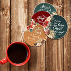 Coaster Kit - Round Floral Scripture (Christmas)