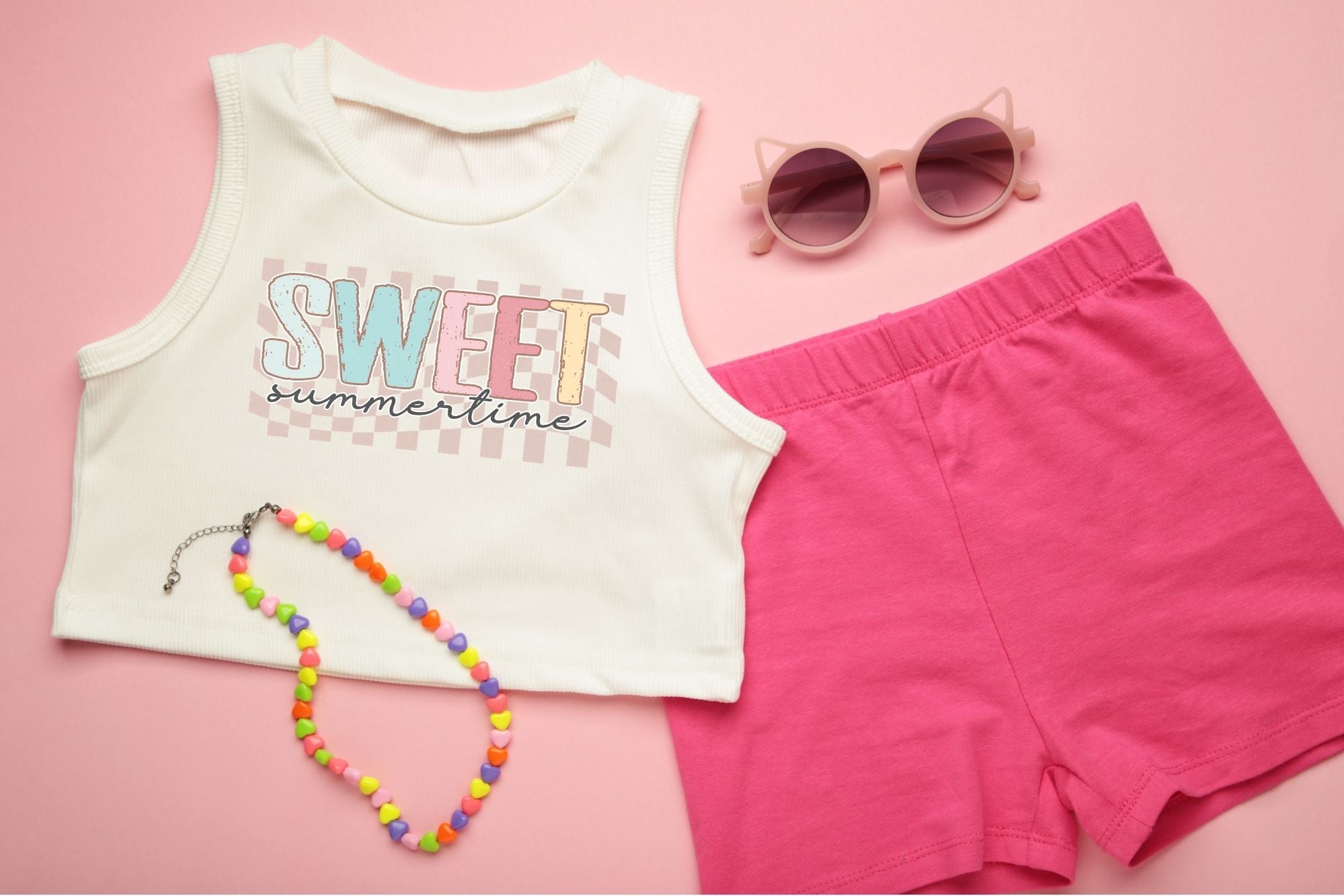 Sweet Summertime Retro Checkered Pastel