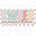 Sweet Summertime Retro Checkered Pastel