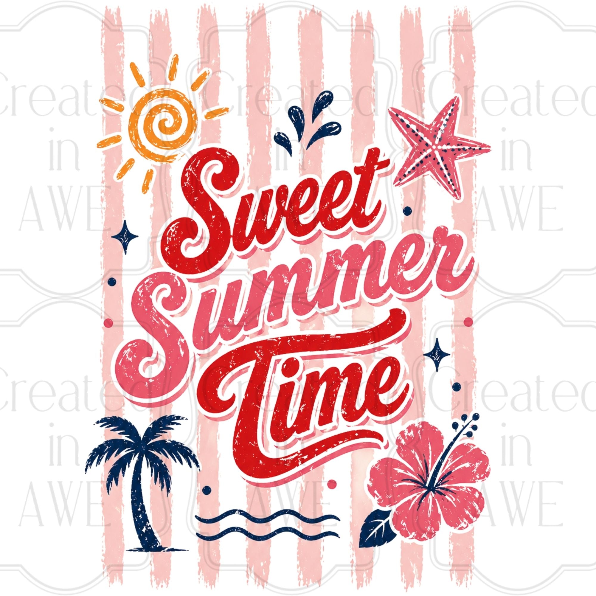 Sweet Summertime Pink Stripes