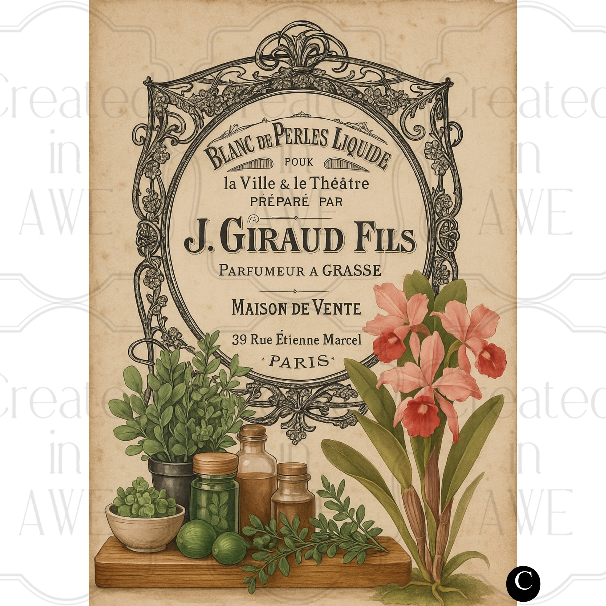 French Perfume Labels