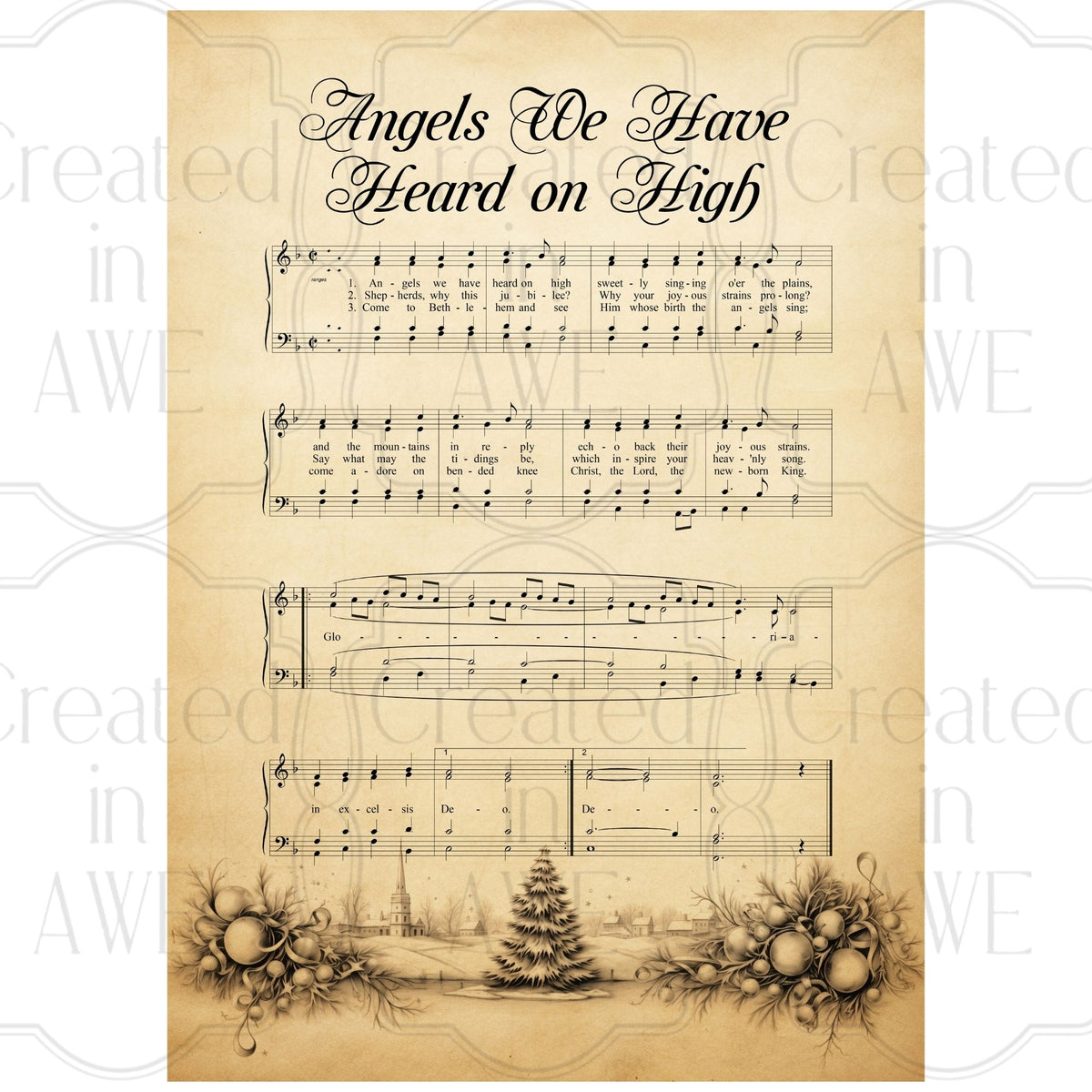 Vintage Sheet Music Angels We have Heard on High