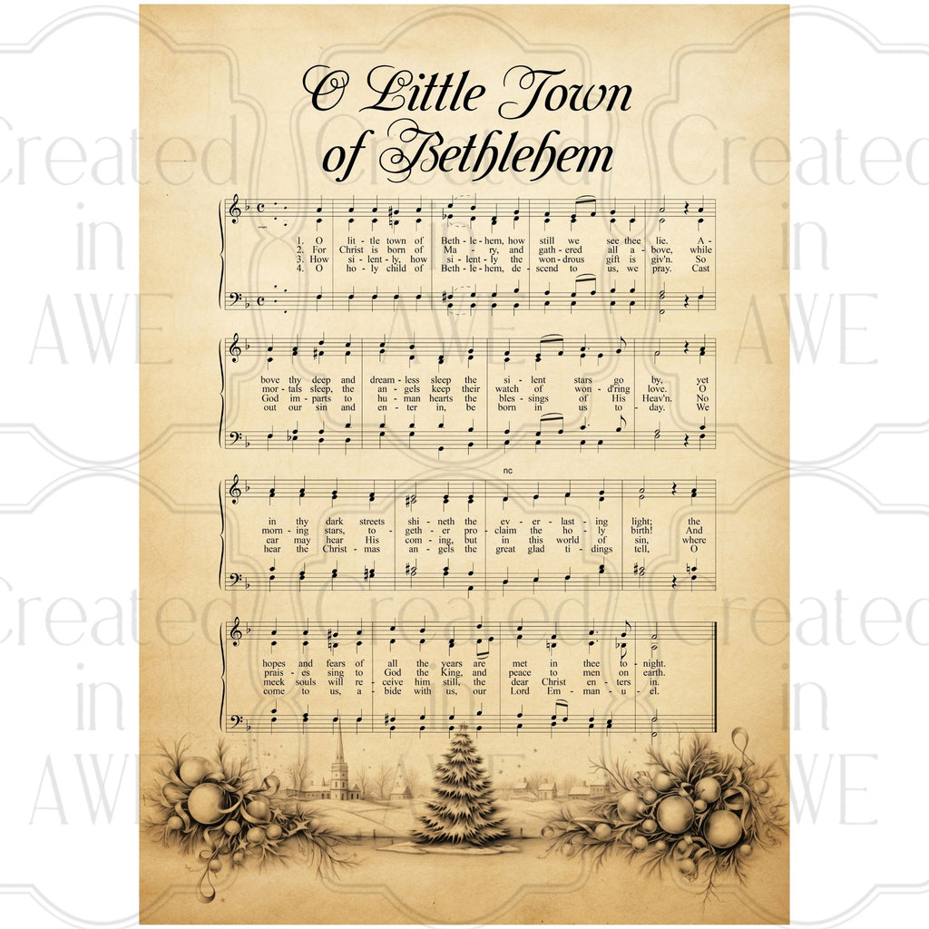 Vintage Sheet Music O Little Town of Bethlehem