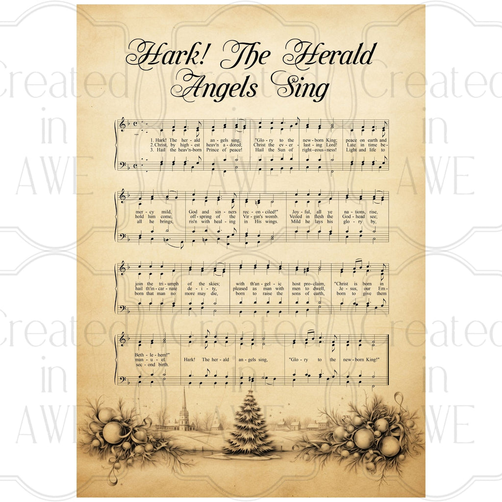 Vintage Sheet Music Hark The Herald Angels Sing